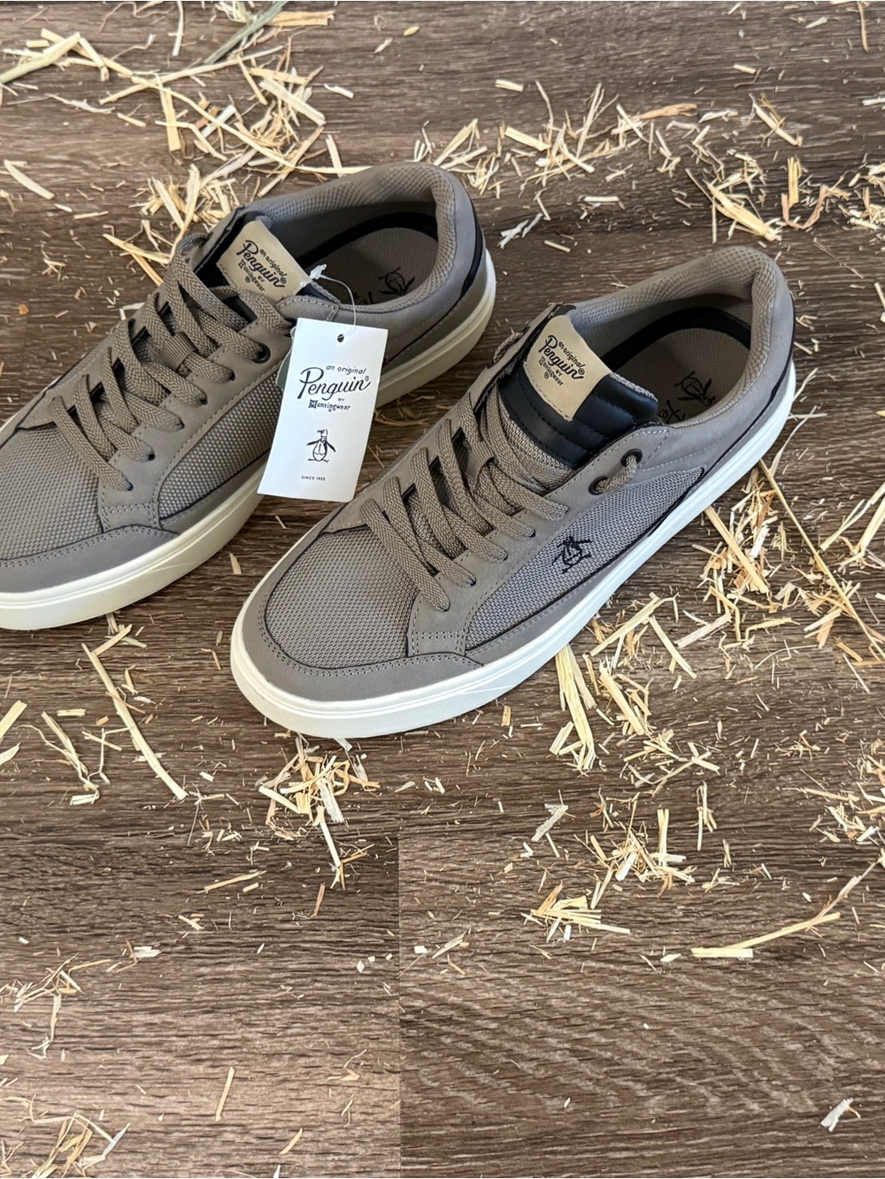 Original Penguin Men's Taupe/Gray Low-Top Sneakers